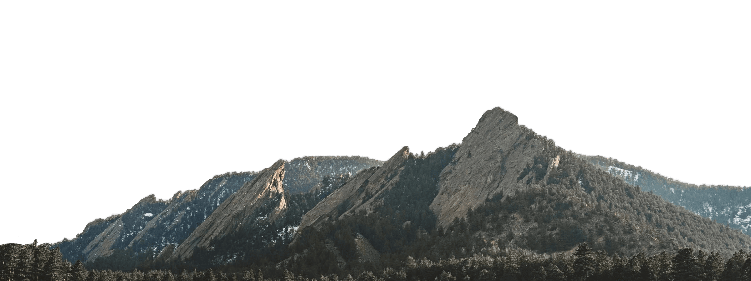 The Flatirons mountains rising over Boulder, Colorado